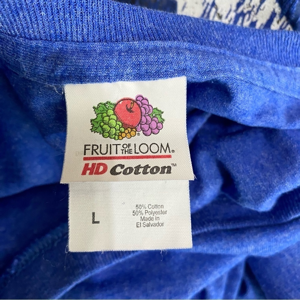 Fruit of the Loom Men’s Heather Blue Padre Island Texas Tee - Picture 6 of 7